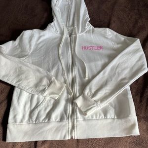 white & pink hustler jacket size M